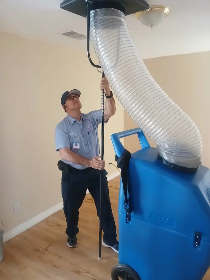 Mini Split Installation technician using HEPA equipment in Dubuque